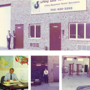 Collage of pictures showcasing the humble beginnings of LGH and LGH North American operations with Pat Fiscelli.