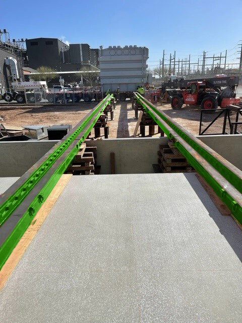 Hydra-Slide HT skidding system spanning an unsupported gap.