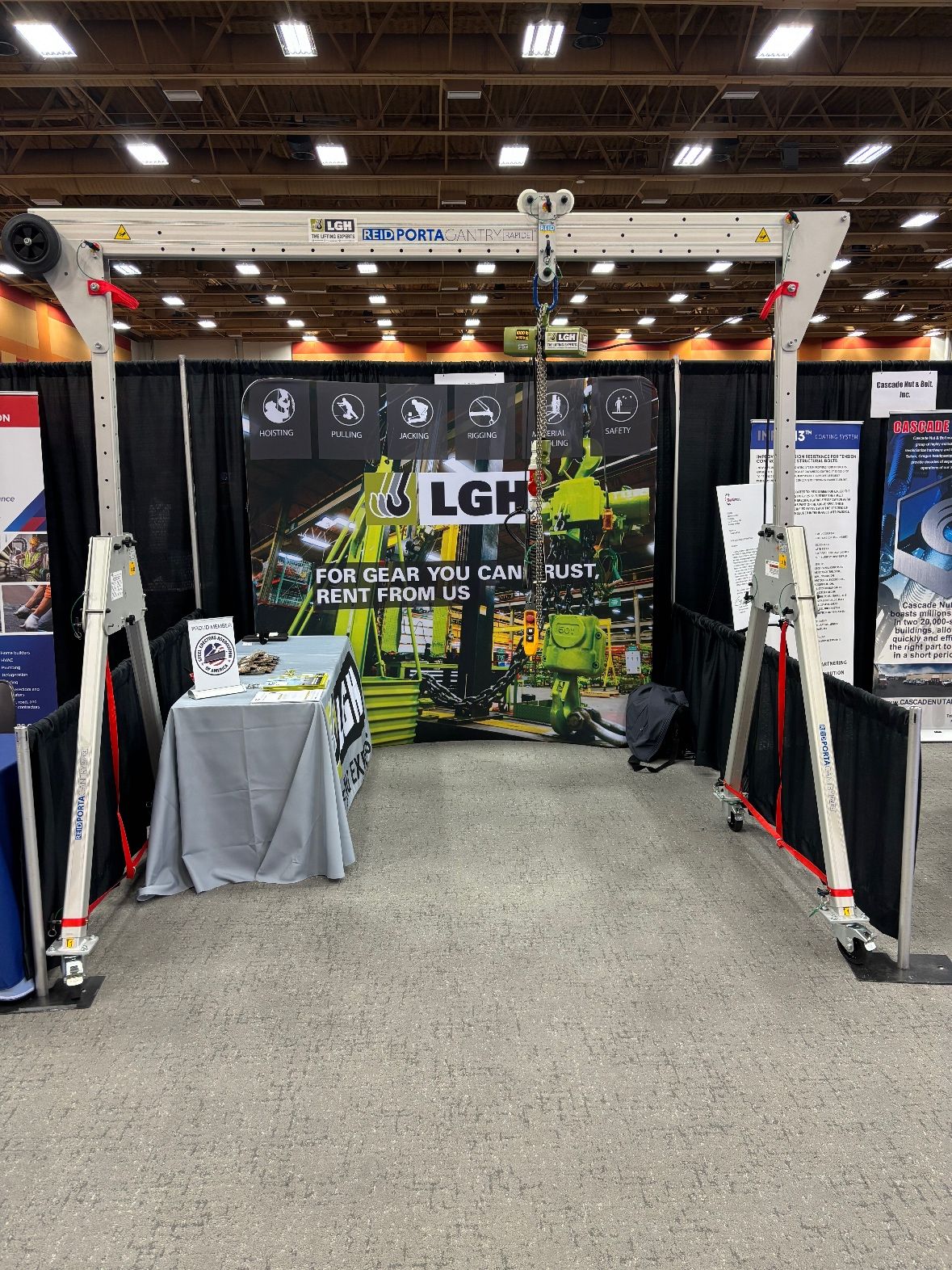a REID porta gantry from LGH at a tradeshow.