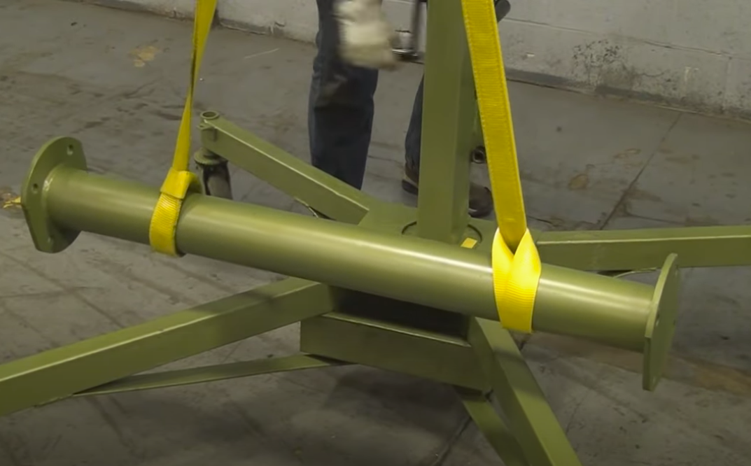 Example of a load being lifted with the Sumner Roust-a-Bout from LGH.