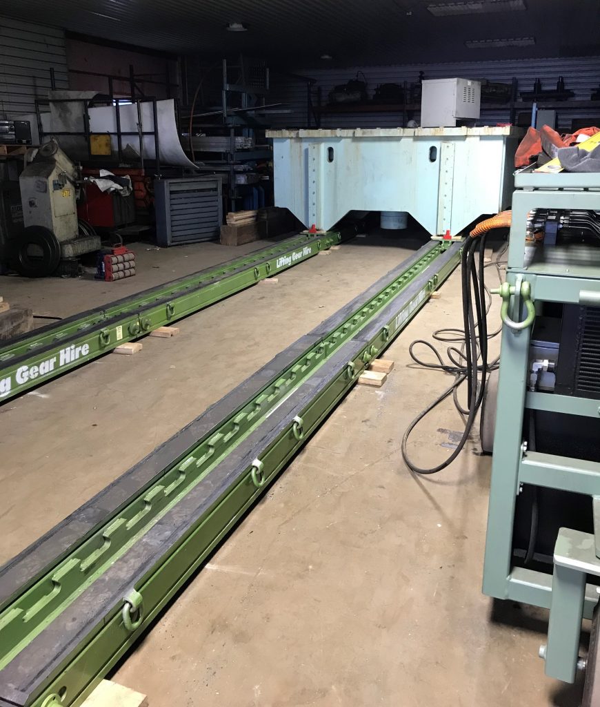 the hydra slide skidding system expertly sliding a large piece of machinery