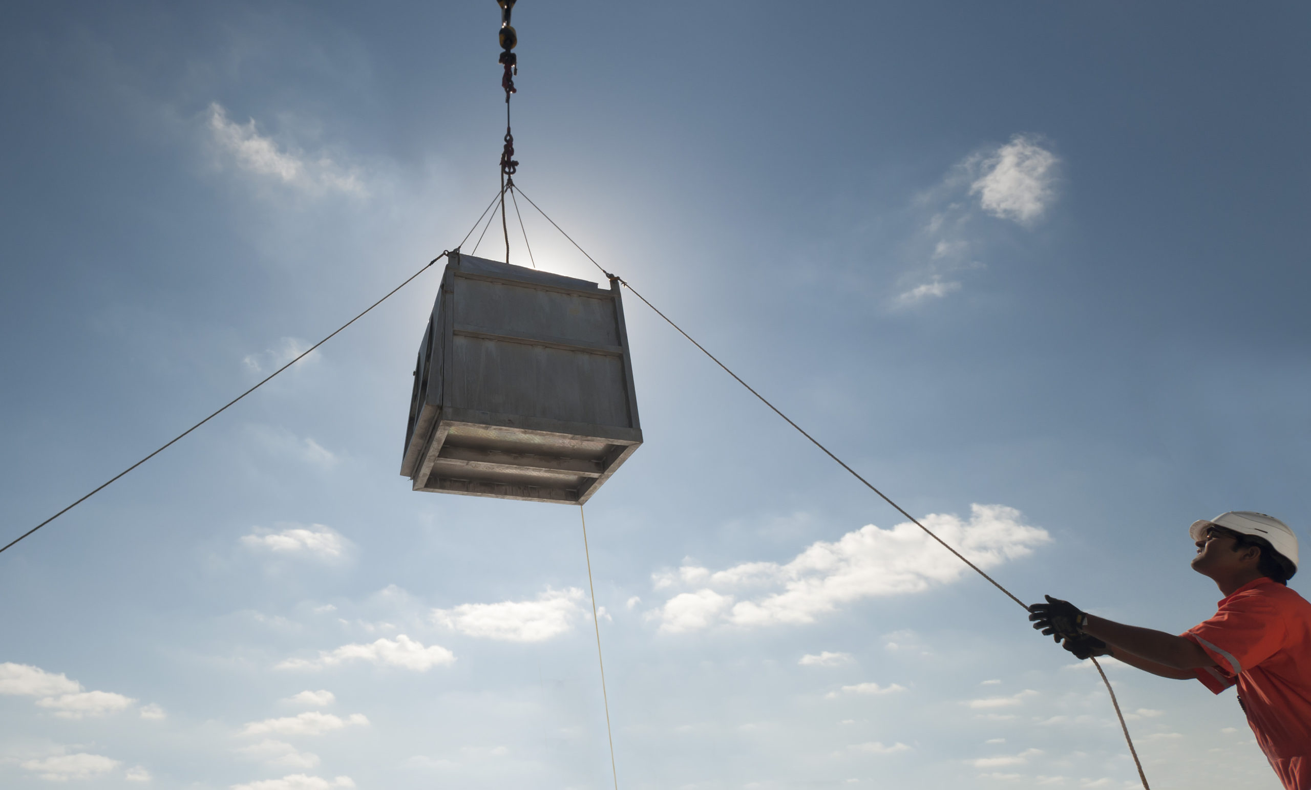 Using a load tag line on a construction site, from an LGH blog post about tag lines.